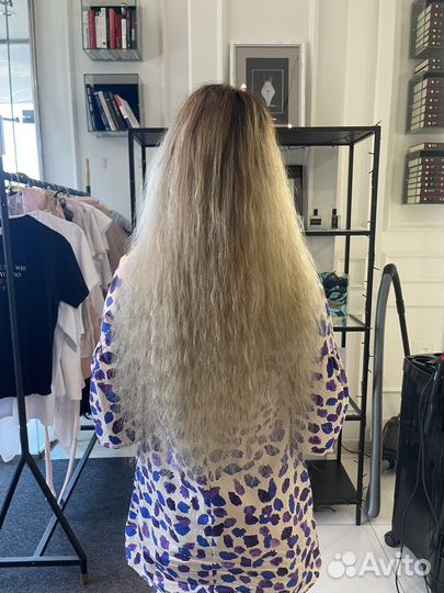 Волосы для наращивания натуральные 60 см бу