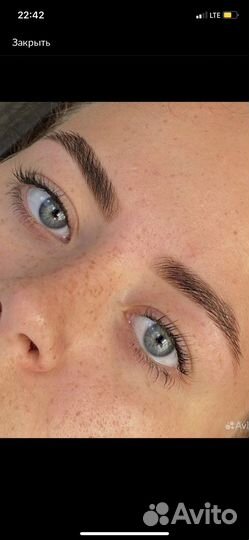 Модель на коррекцию бровей и окрашивание бровей