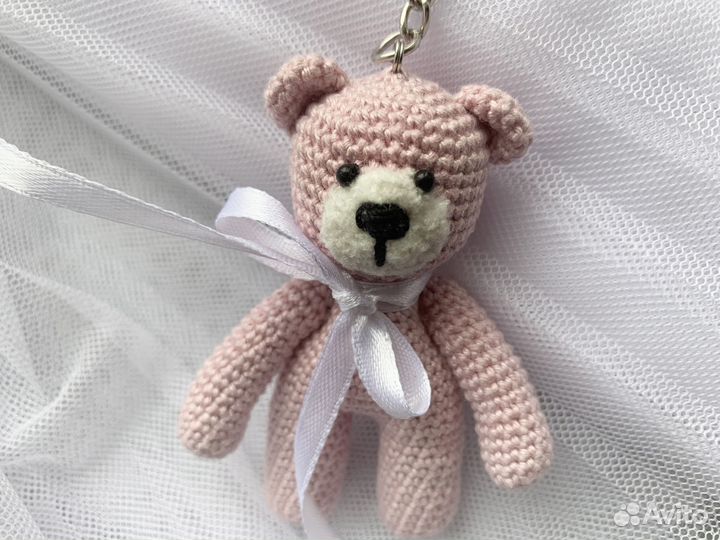 Вязанные игрушки мишка ручной работы Брелок мишка