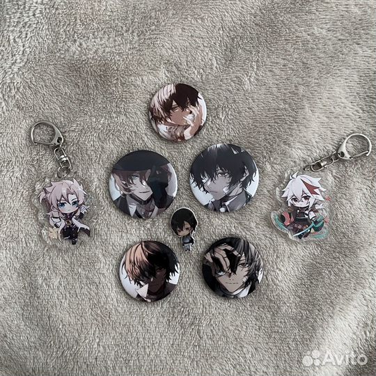 Значки бсд & брелки геншин