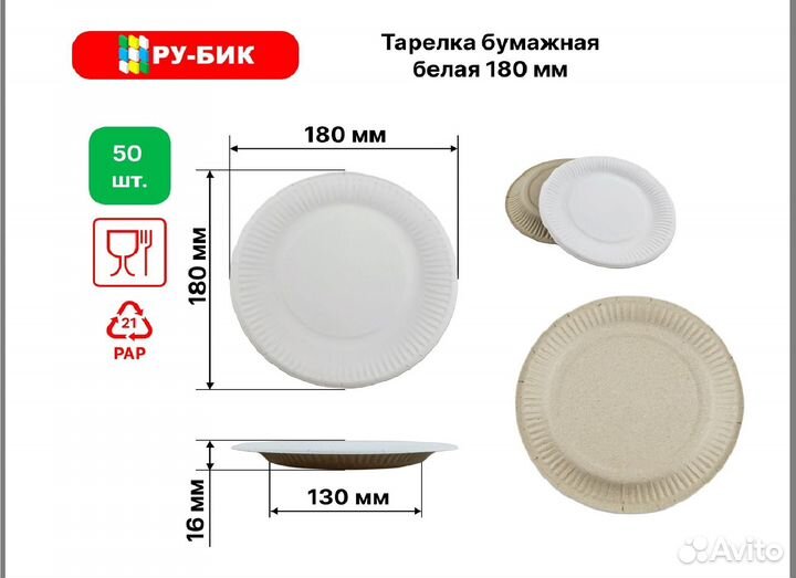 Одноразовые тарелки плоские и глубокие