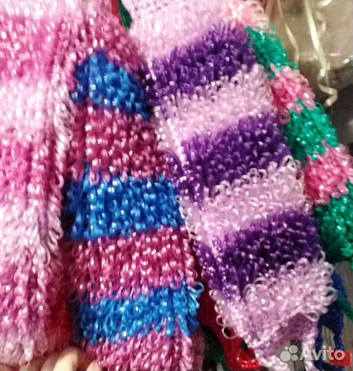 Вязаные вручную мочалки