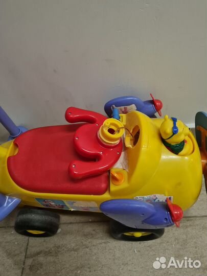 Детские машинки игрушки пакетом, толокар самолет