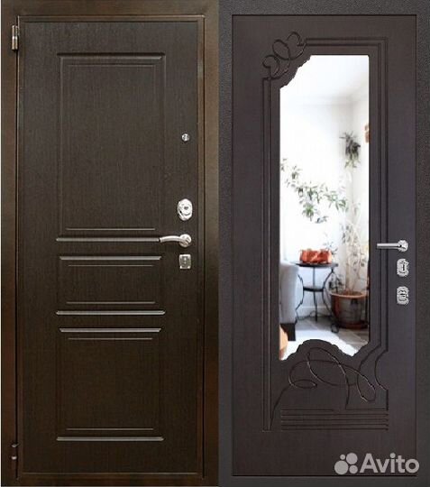 Дверь железная зеркалом