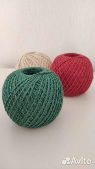 Джутовый шпагат цветной для вязания