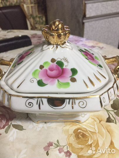 Сахарница гжель СССР