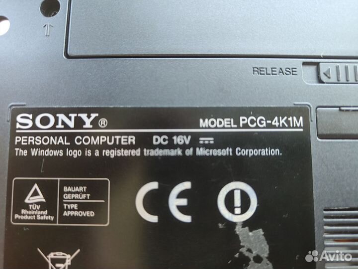 Ноутбук Sony Vaio PCG-4K1M