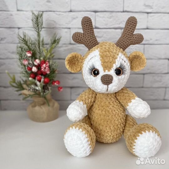 Вязаные игрушки зайка мишка с метрикой именем