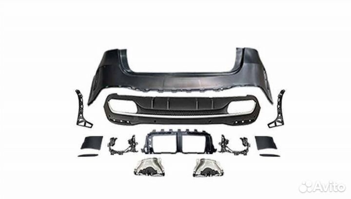 Диффузор на задний бампер mercedes GLE 6.3