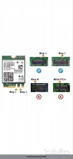 Сетевой адаптер Wi-Fi 6E AX210 Bluetooth 5.3