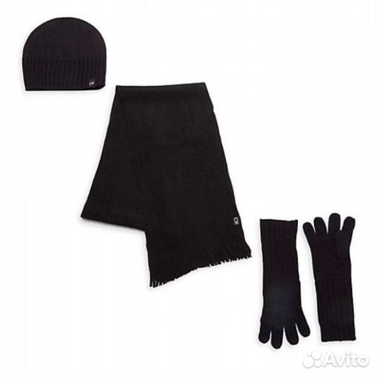 Новый набор Calvin Klein шапка, шарф, перчатки