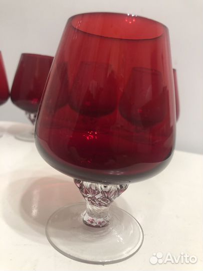 Фужеры рубин-богемия СССР