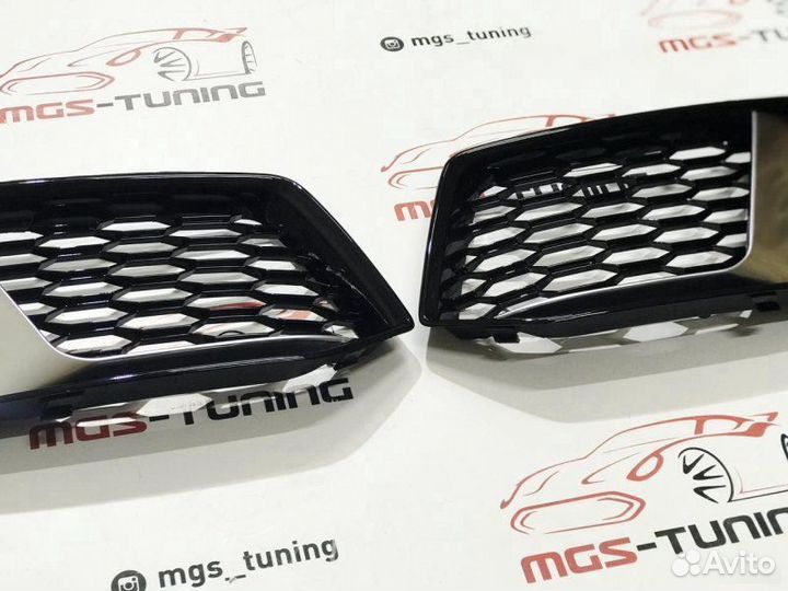 Вставки в бампер Audi Q5 16-н.в. стиль RSQ5 Chrome