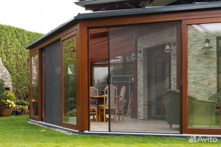 Сетка плиссе (гармошка) на терассу, в беседку