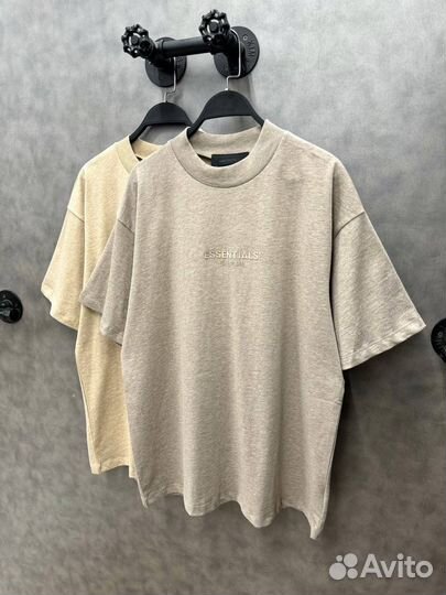 Оверсайз футболка Essentials широкая бежевая белая