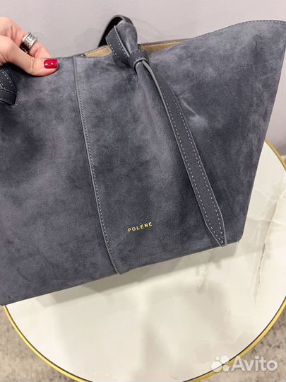 Сумка Polene Cyme замша серая