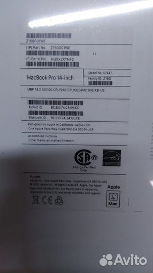 MacBook Pro 13 A2338 M2 16/512GB, США, новый