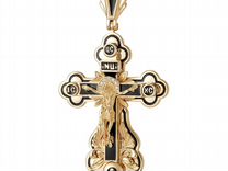 Крест серебряный мужской православный позолоченный