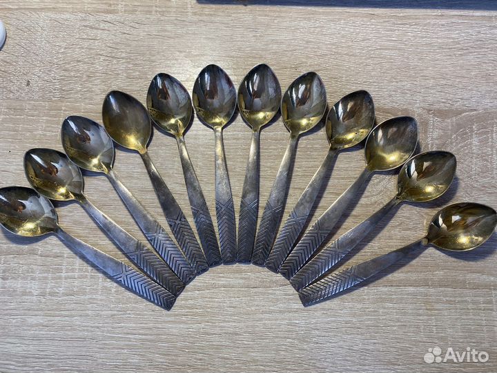 Чайные ложки из мельхиора СССР цо 86 tj