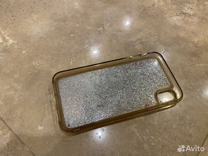 Жидкий чехол с блестками на Apple iPhone XR