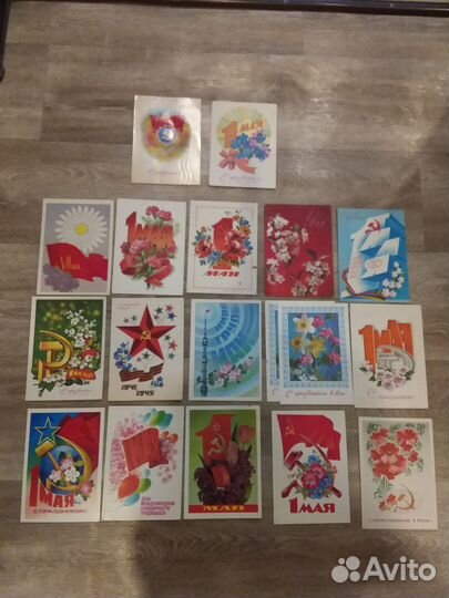 Открытки 1мая СССР 52 штуки