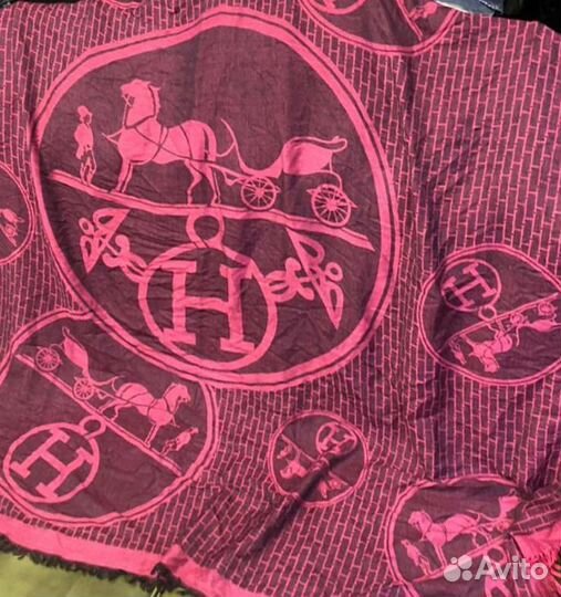 Платок шаль hermes и roberto cavalli шелк италия