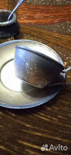 Мельхиоровые чашки с блюдцем