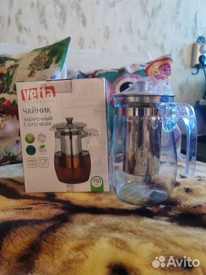 Чайник заварочный с ситечком. Новый. 750мл