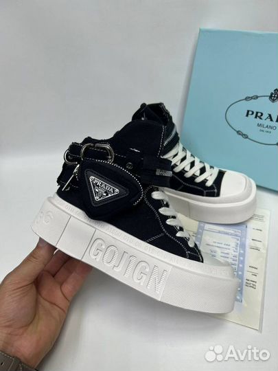 Кеды высокие Prada 2 цвета