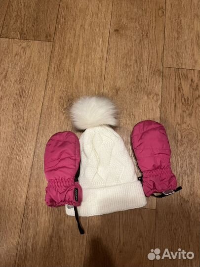 Набор шапка с варежками и шапка(8-10 лет)
