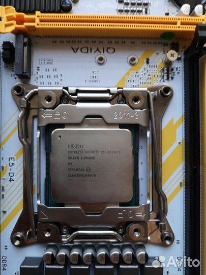 Материнка+ проц Xeon E5+ память 16 Гб 3200 +куллер