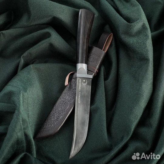 Нож Пчак Шархон малый, чёрная рукоять из граба (су