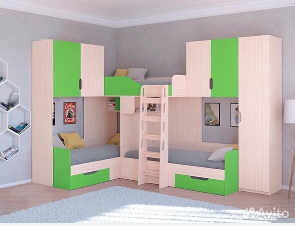 Кровать со шкафом/П и антресолями Сонома/Дуб Молоч