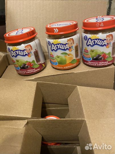 Фруктовое пюре агуша в коробке 22 шт
