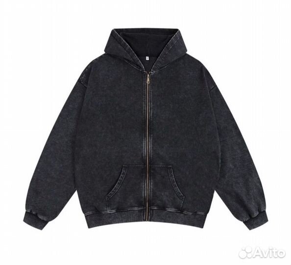 Зип худи черное женское