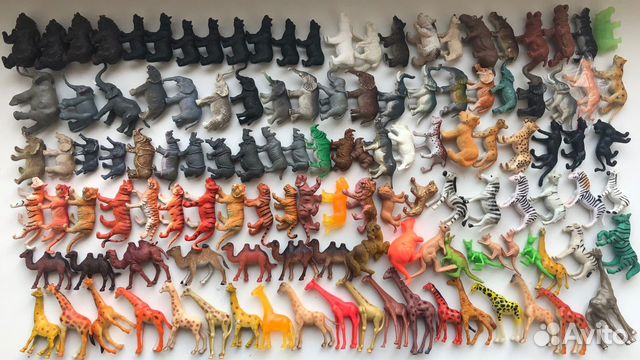 Животные киндер домашние дикие резиновые 500+ штук