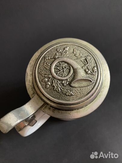 Немецкая керамическая пивная кружка антикварная