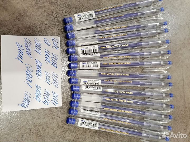 Ручка гелевая синяя Crown