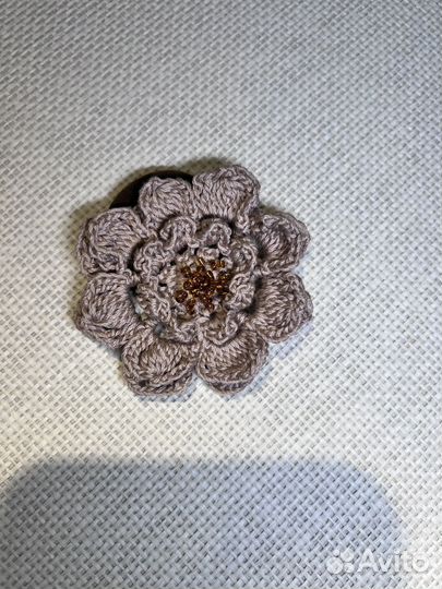 Вязанная резинка для волос, цветок крючком