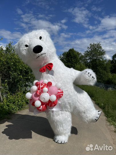 Большой танцующий белый мишка Умка поздравление