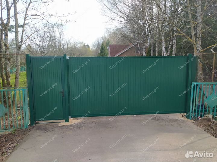 Ворота откатные с калиткой