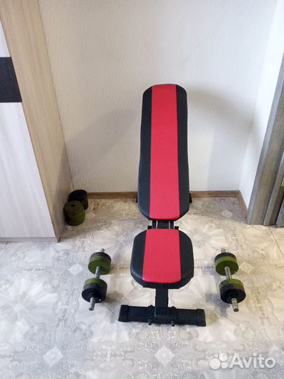 Скамья для жима+ стойка для штанги с подстраховкой