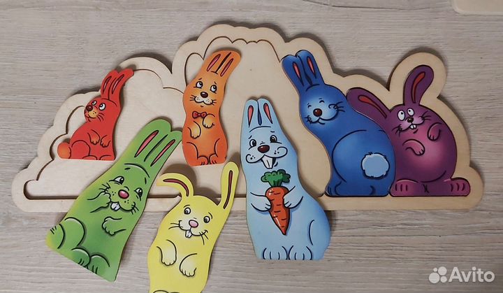 Деревянные пазлы вкладыши