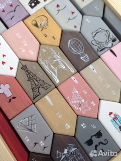 Набор деревянных интерьерных кубиков