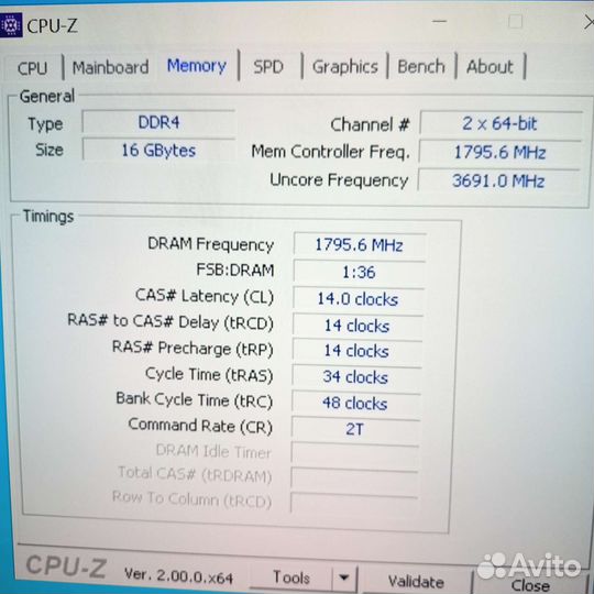 Оперативная память ddr4. 3600. 14/14/14/34. 8x2