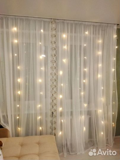 Тюль двойная. В комплекте 2 штуки высота 2500