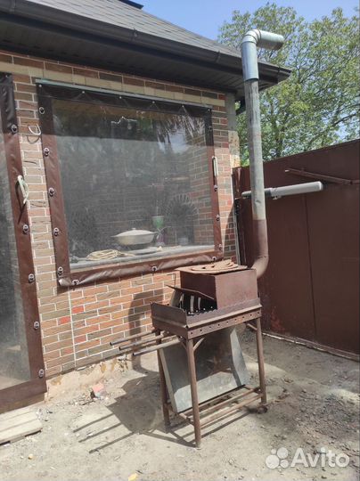 Мангал с печью под казан бу