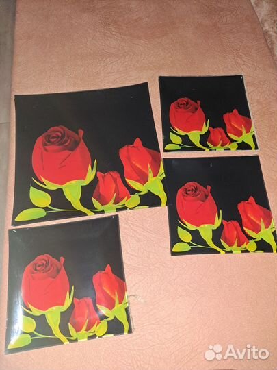 Набор квадратных тарелок 7 предметов новый