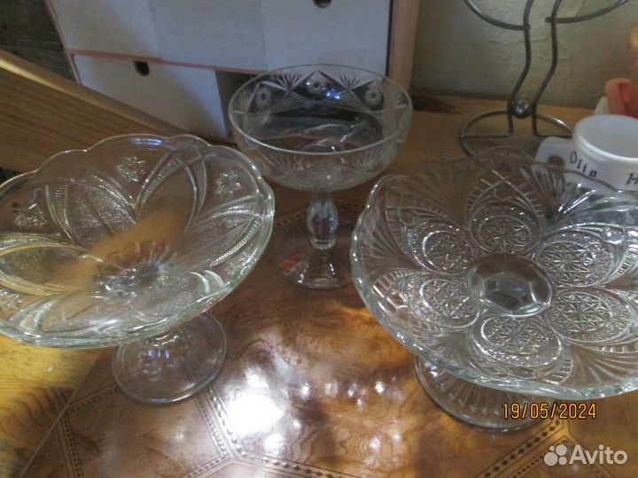 Конфетницы, фруктовницы стекло СССР