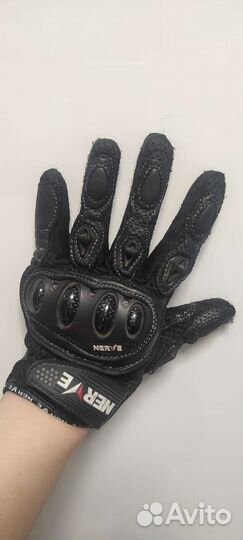 Мотоциклетные перчатки кожаные